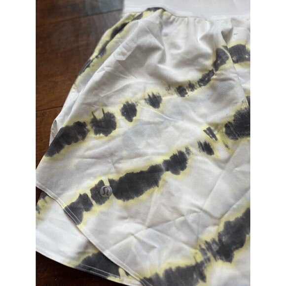 Lululemon size 8 Court Rival High Rise Skirt Long White Yellow Gray Tie dye - Picture 5 of 6